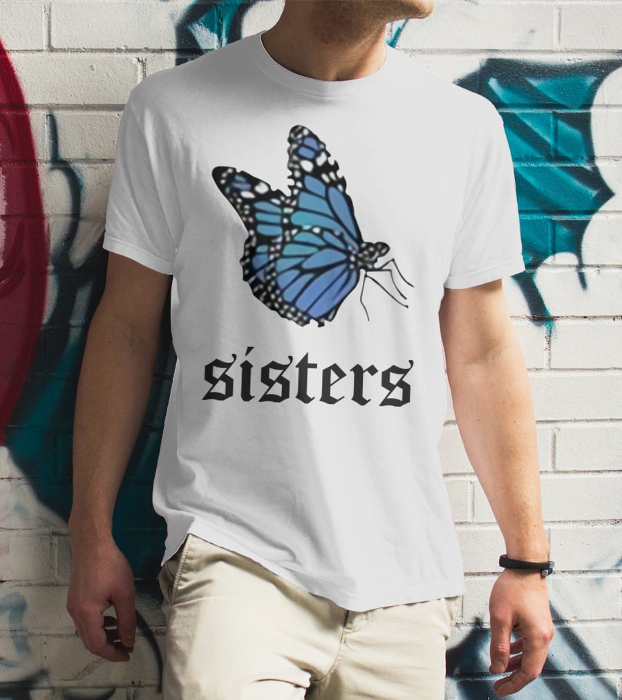 Sisters Blue Butterfly T-Shirt