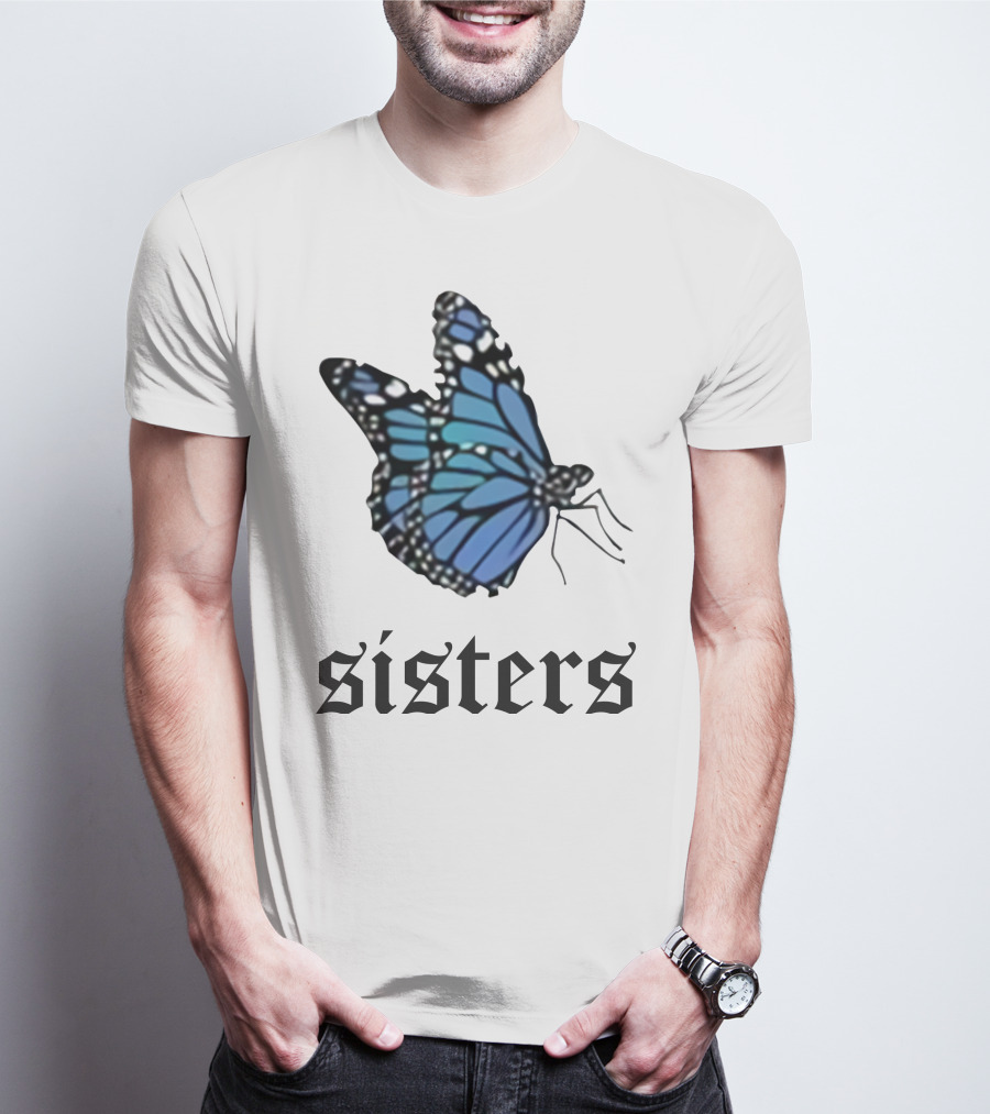 Sisters Blue Butterfly T-Shirt