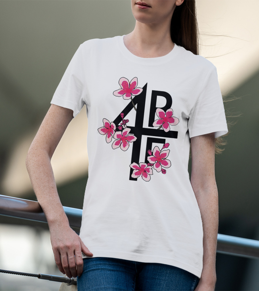 4PF Cherry Blossom Floral Motif T-Shirt