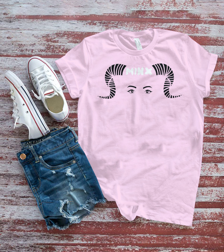 MINX Horned Eyebrow Expression Pink T-Shirt
