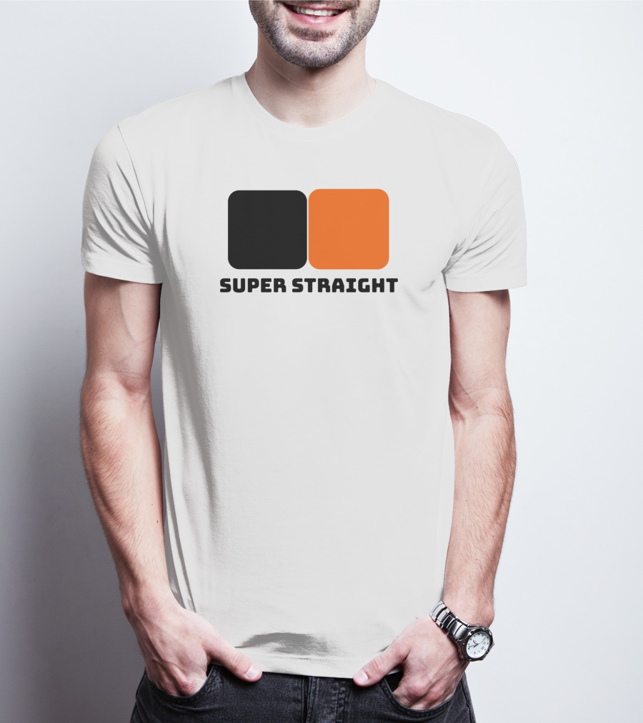 Super Straight Black Orange Square T-Shirt