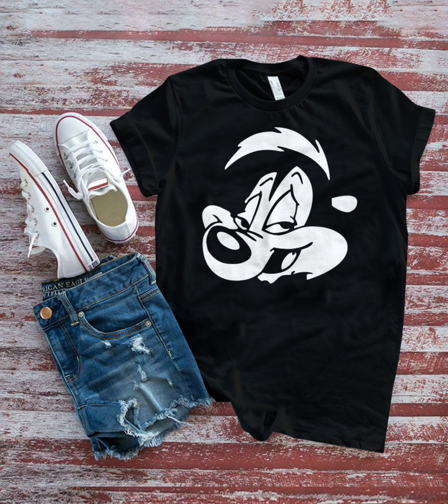 Pepe Le Pew Iconic Black And White Cartoon Character Image T-Shirt