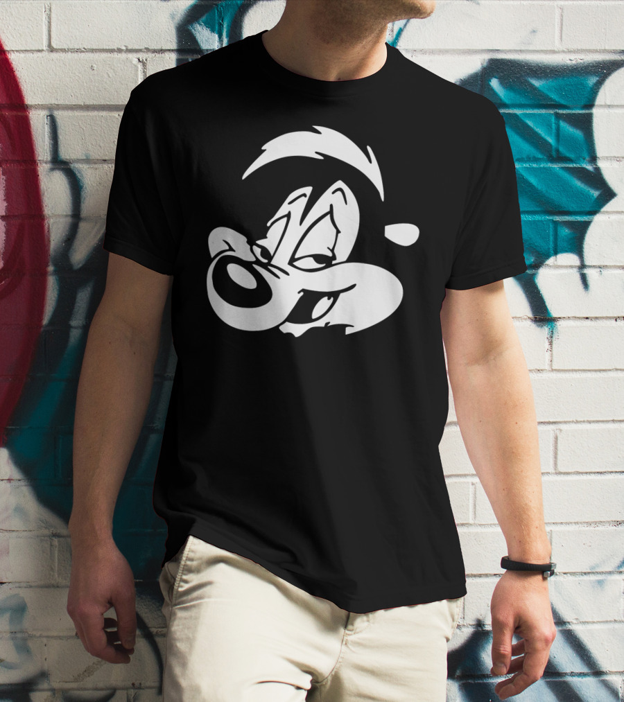 Pepe Le Pew Iconic Black And White Cartoon Character Image T-Shirt