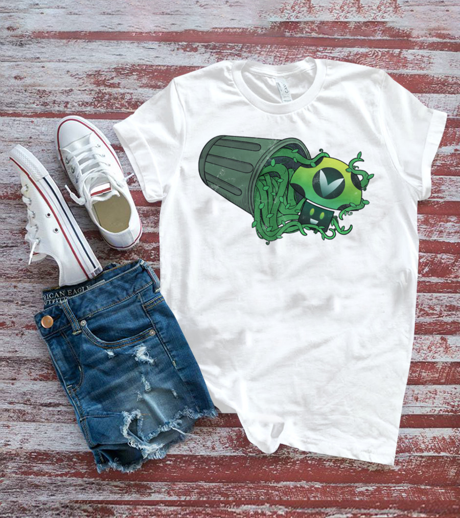 Vinesauce Trash Can With Green Goo And Controller T-Shirt