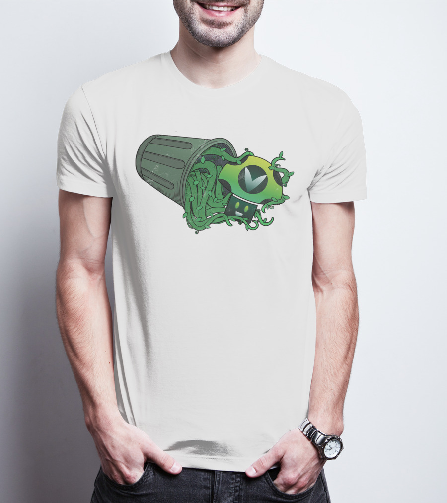 Vinesauce Trash Can With Green Goo And Controller T-Shirt