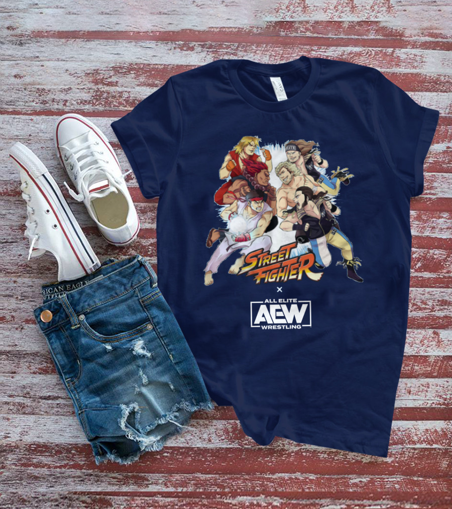 Street Fighter X All Elite Wrestling AEW Collaboration T-Shirt