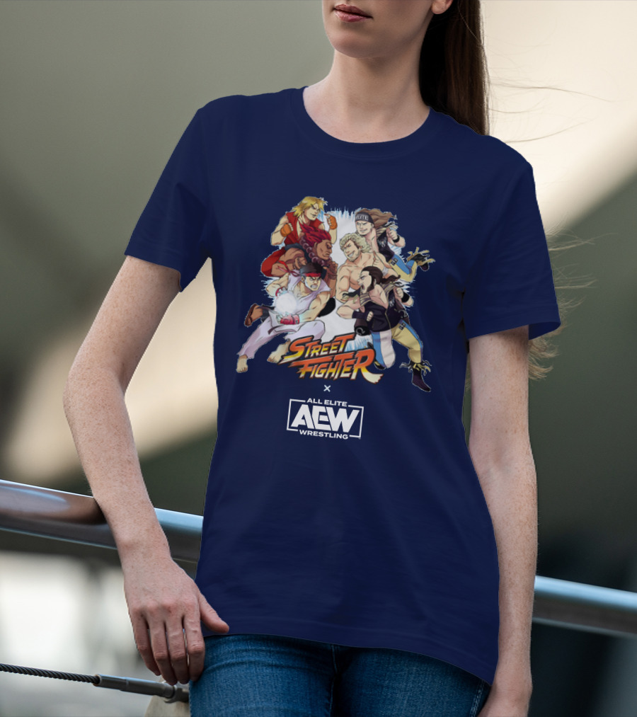 Street Fighter X All Elite Wrestling AEW Collaboration T-Shirt