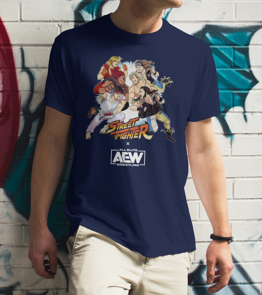 Street Fighter X All Elite Wrestling AEW Collaboration T-Shirt