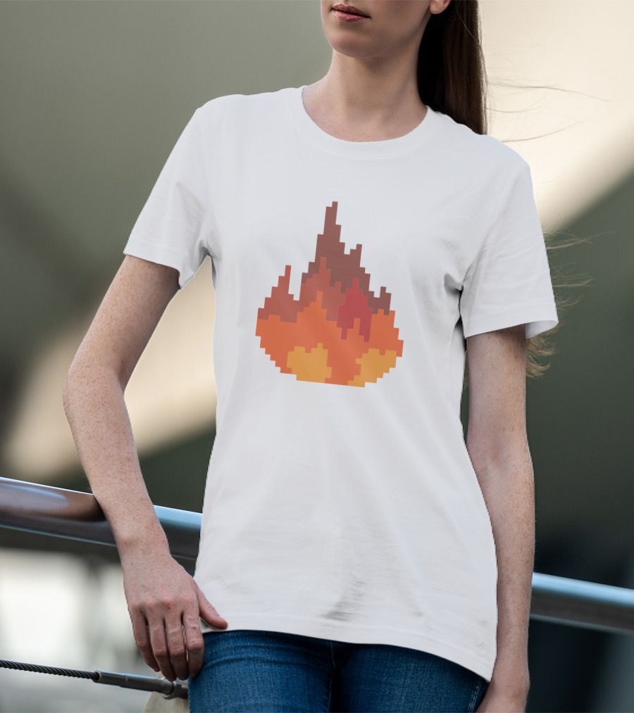 Sapnap Merch Fine Pixel Fire Flames T-Shirt