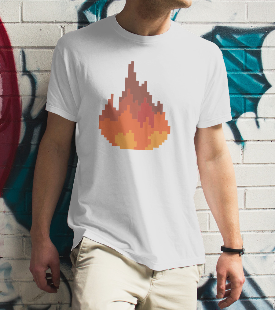 Sapnap Merch Fine Pixel Fire Flames T-Shirt