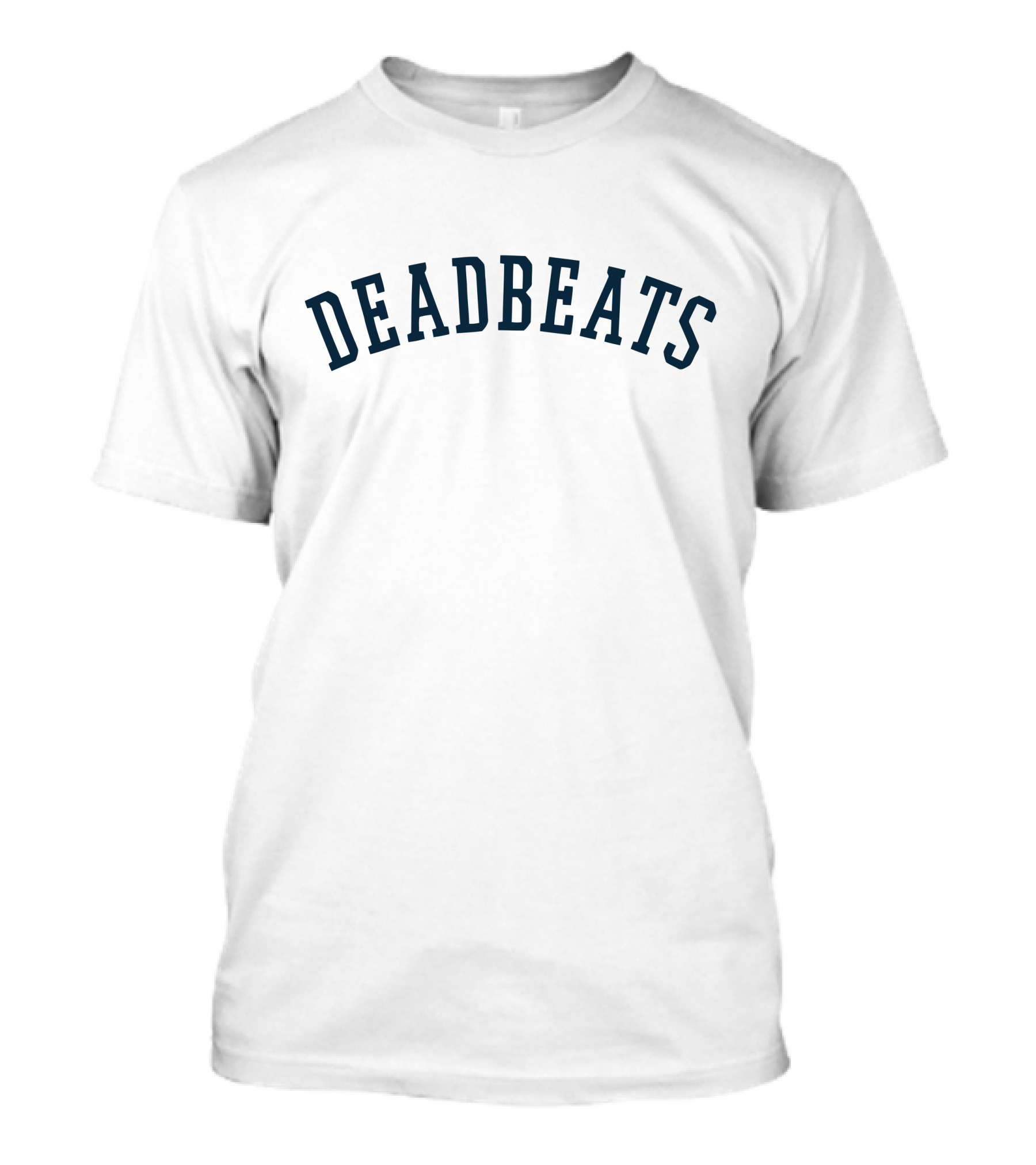 Deadbeats Ultra Premium Heavyweight Crew Bone Minimalist Arched Text T-Shirt