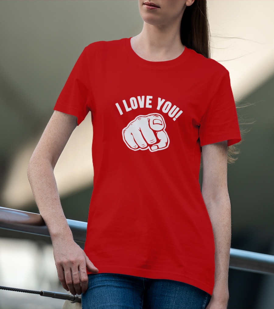 I Love You Fist Motif T-Shirt