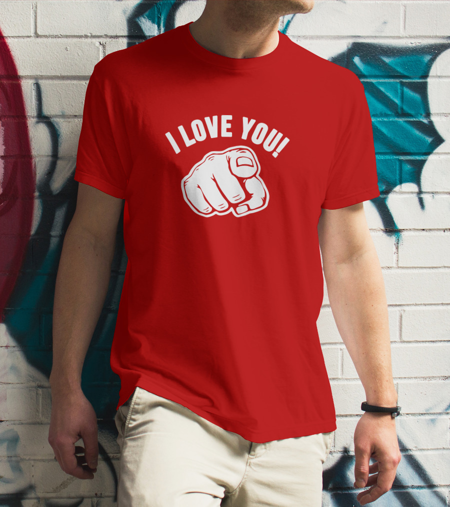 I Love You Fist Motif T-Shirt