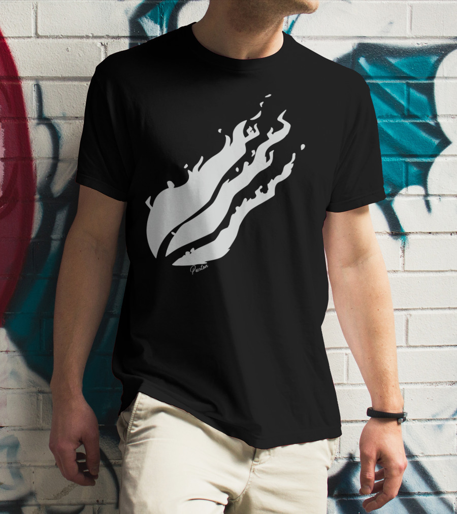Preston Flame Black White T-Shirt