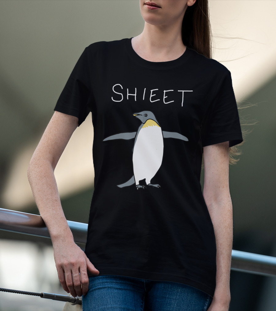 Shieet Penguin Drawing T-Shirt
