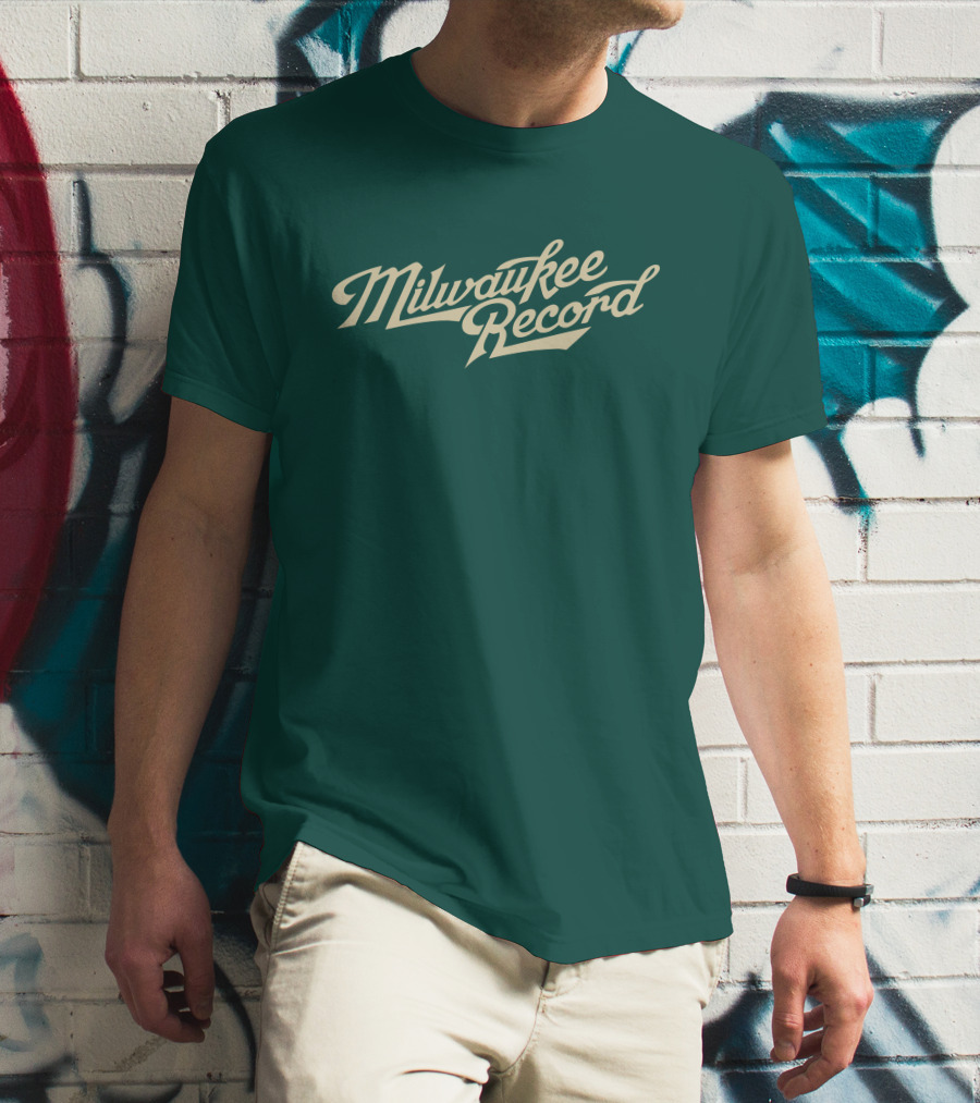 Milwaukee Record Forest Green Script T-Shirt