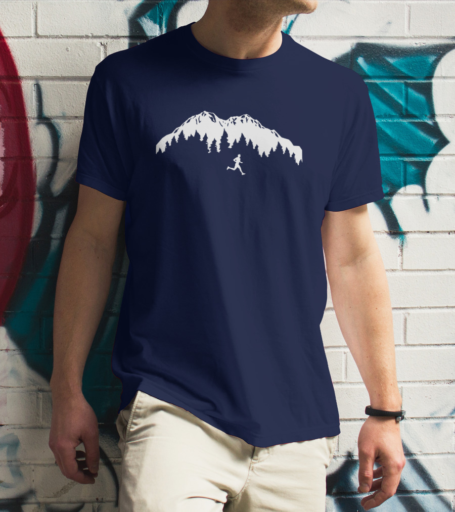 Trail Runner In Mountains Forest T-Shirt