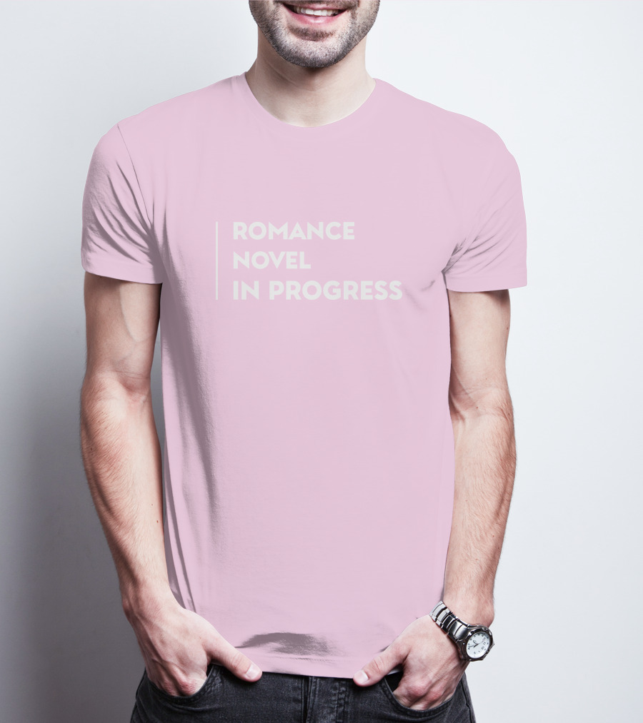 Romance Novel In Progress Light Pink Background T-Shirt