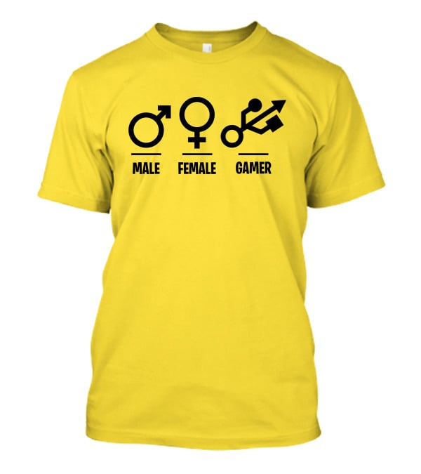 Male Female Gamer USB T-Shirt