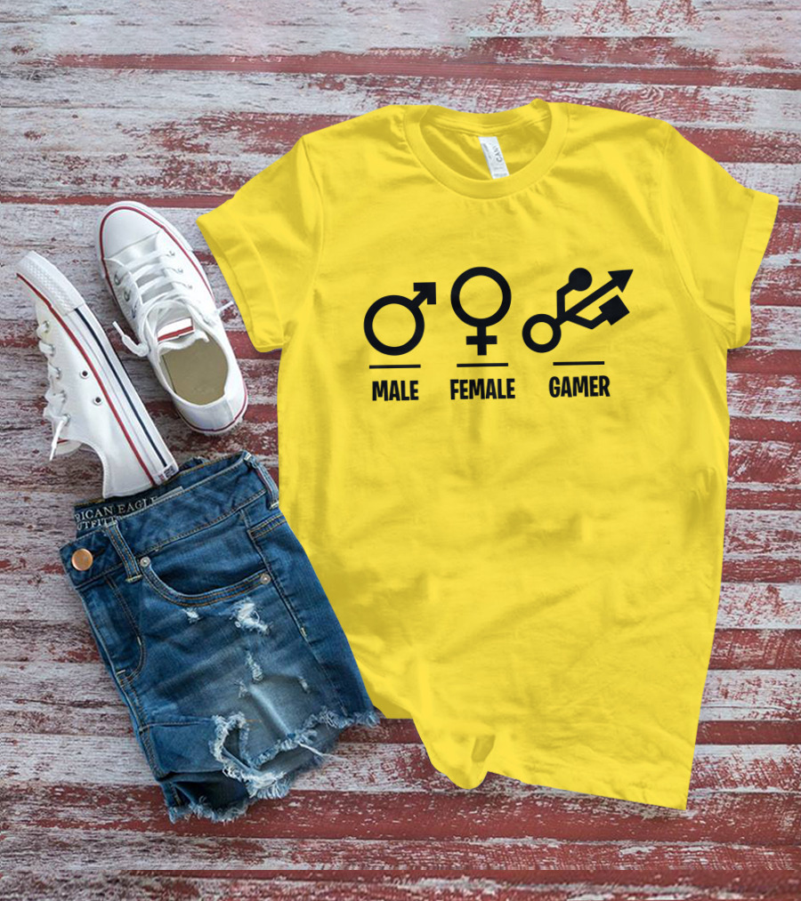 Male Female Gamer USB T-Shirt