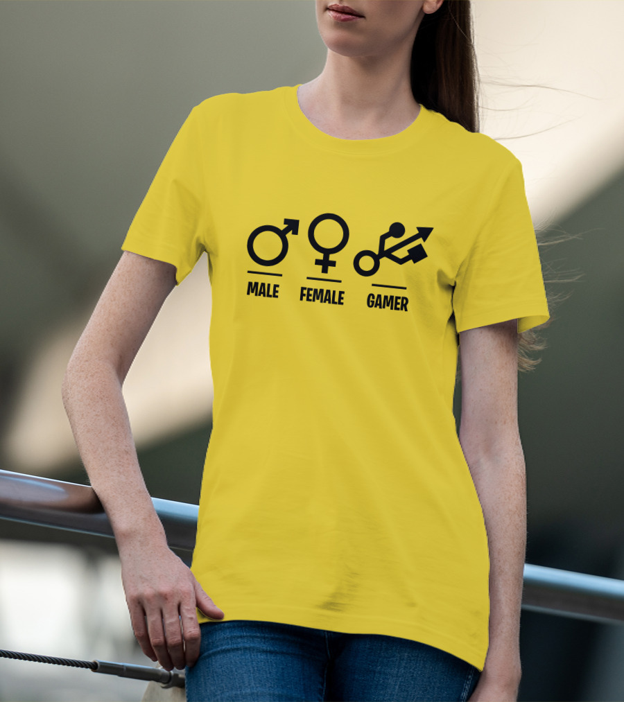 Male Female Gamer USB T-Shirt