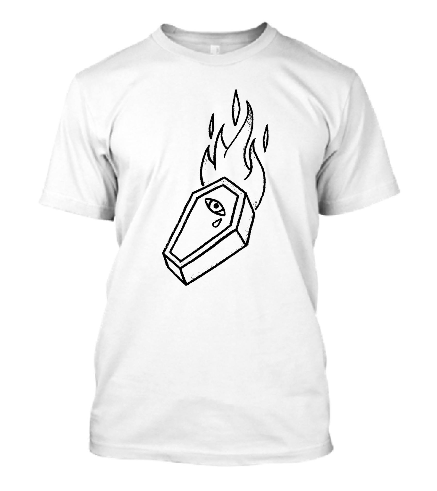 ROAR The Band Diamond Flaming Coffin With Eye Symbol Destroyer Of Death T-Shirt
