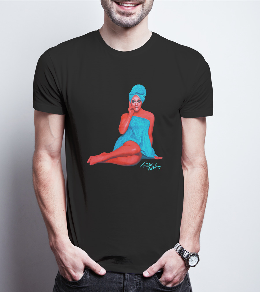Trixie Mattel Merch Full Coverage Blue Towel And Turban Iconic Pose T-Shirt