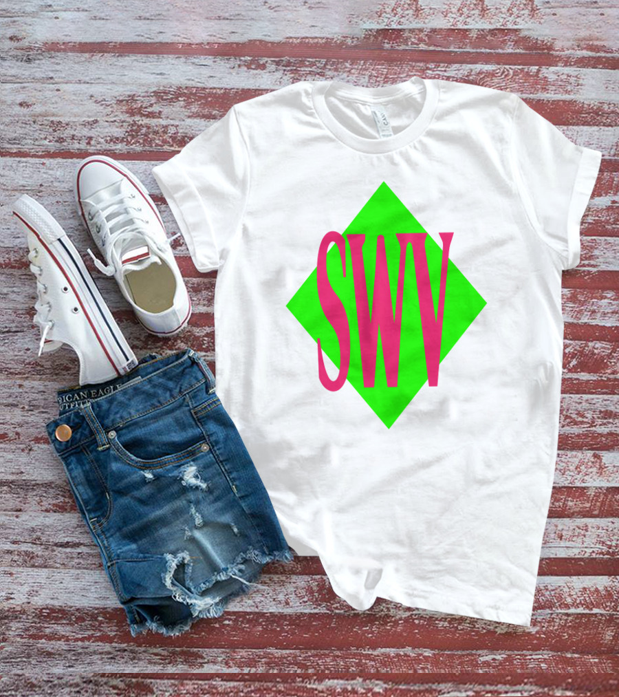 SWV Logo Neon Diamond Pink Green T-Shirt