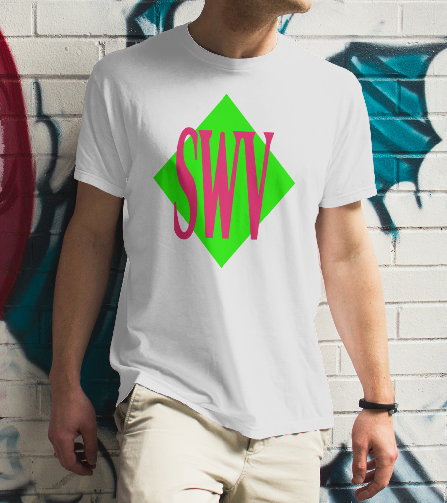SWV Logo Neon Diamond Pink Green T-Shirt