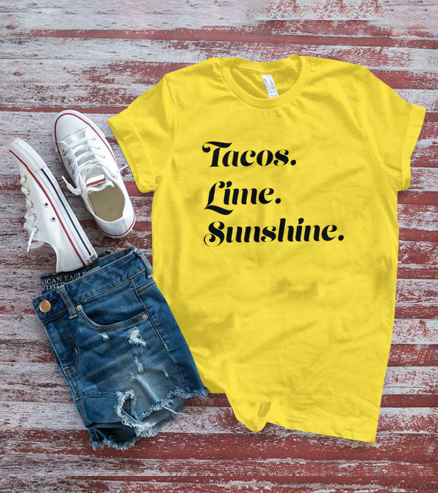 Tacos Lime Sunshine Vibrant Summer Vibes T-Shirt