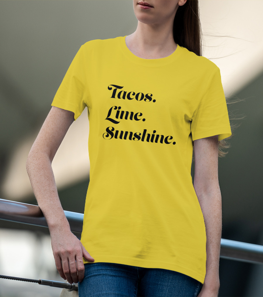 Tacos Lime Sunshine Vibrant Summer Vibes T-Shirt
