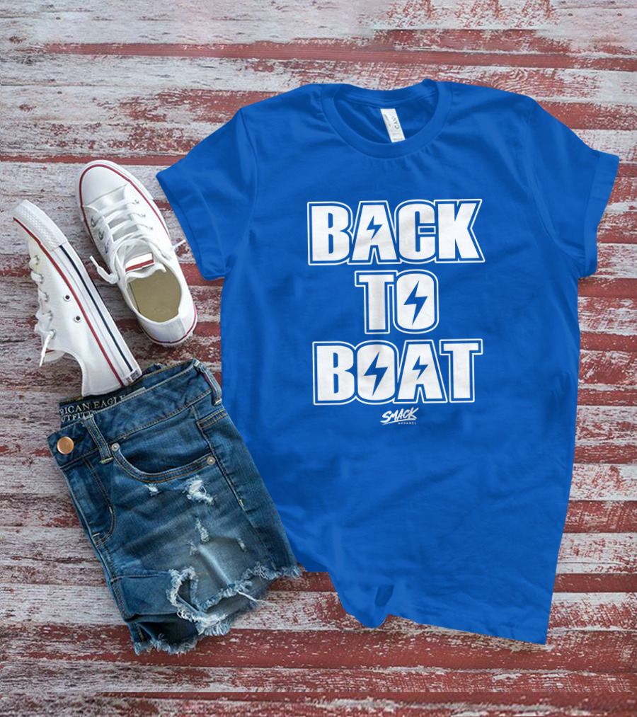 Back To Boat Smack Lightning Bolt Blue T-Shirt