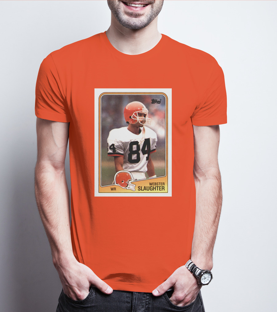 Webster Slaughter WR Cleveland Browns Topps Football Card T-Shirt