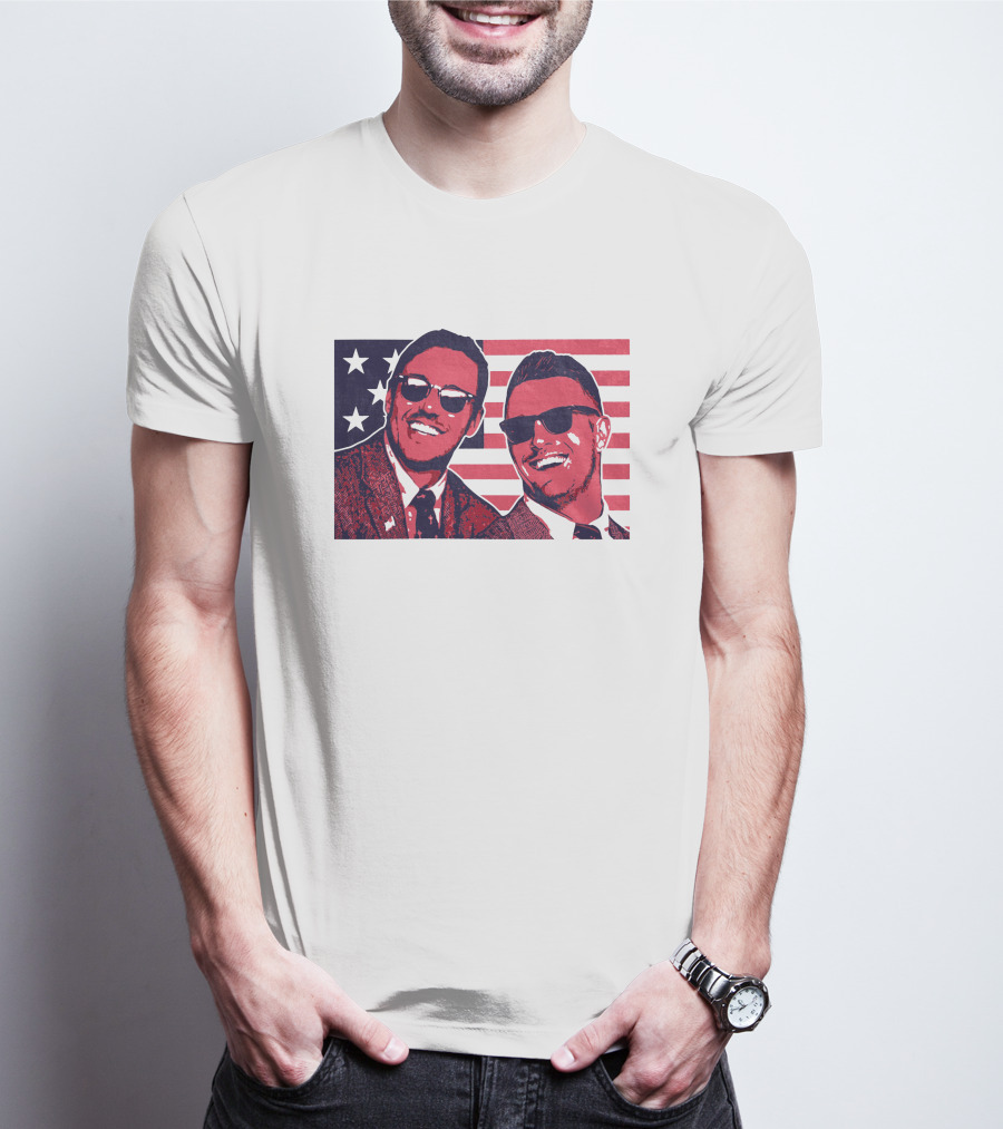 Brooks Koepka Merch The Hug USA Flag Sunglasses Smiling T-Shirt