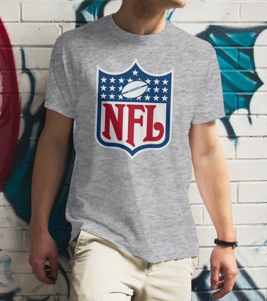 Annie Agar NFL Meeting Football Shield T-Shirt