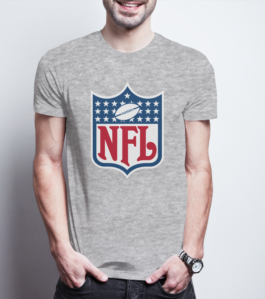 Annie Agar NFL Meeting Football Shield T-Shirt