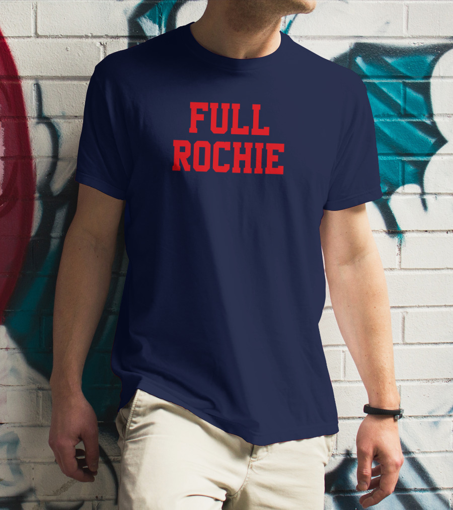 Dan Roche Full Rochie Bold Red Text On Dark Blue T-Shirt