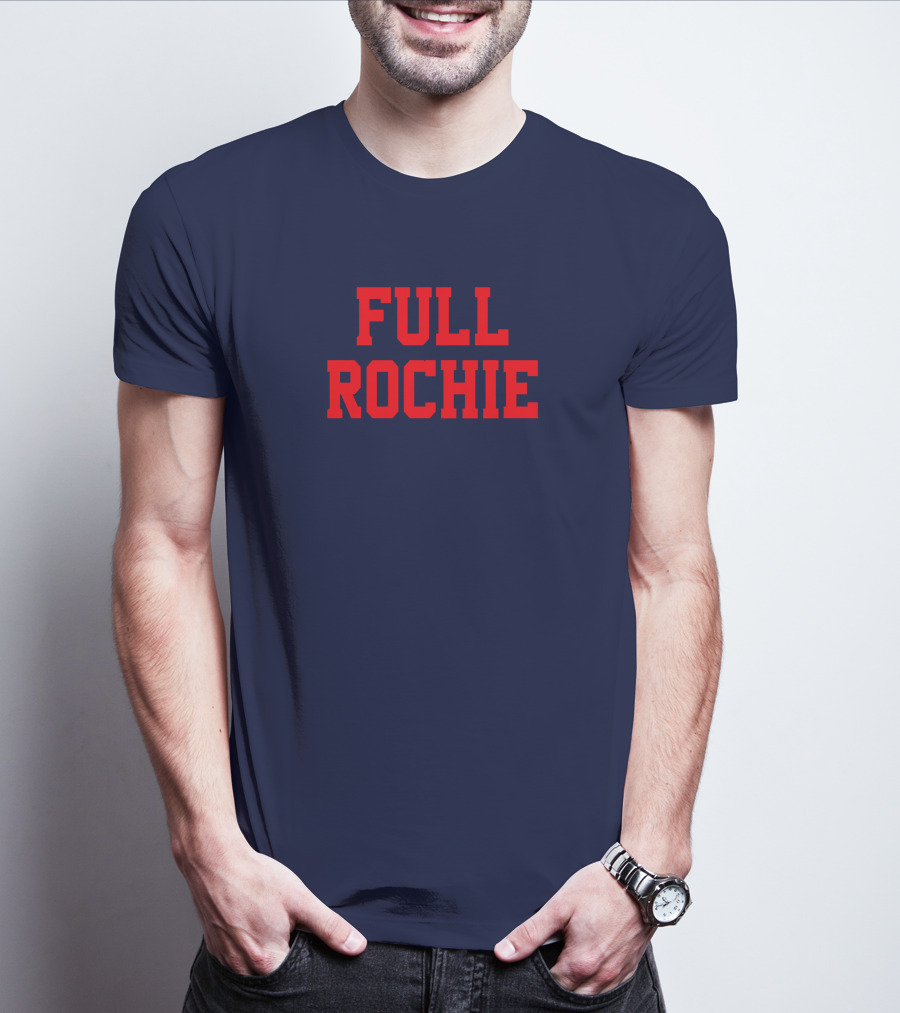 Dan Roche Full Rochie Bold Red Text On Dark Blue T-Shirt