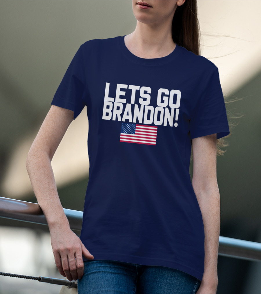 Lets Go Brandon Marine Veteran American Flag T-Shirt