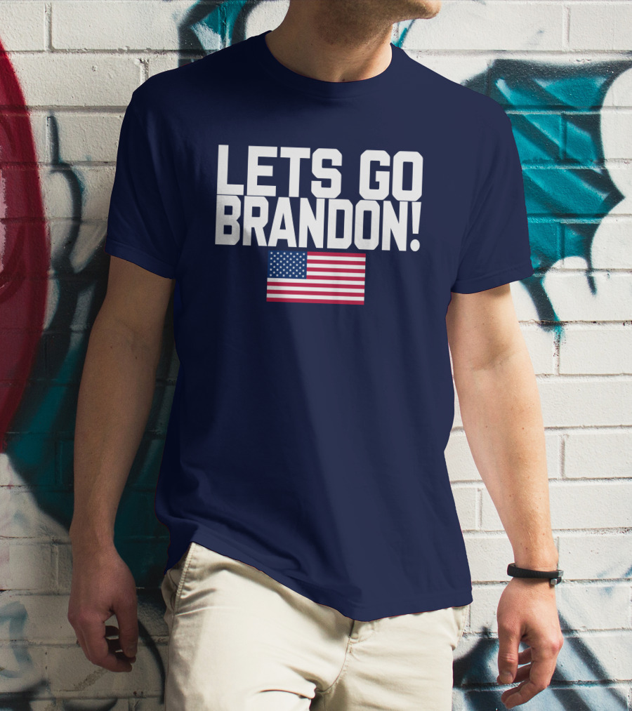 Lets Go Brandon Marine Veteran American Flag T-Shirt
