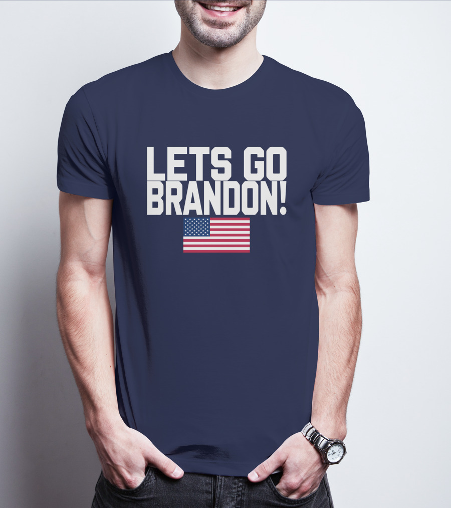 Lets Go Brandon Marine Veteran American Flag T-Shirt