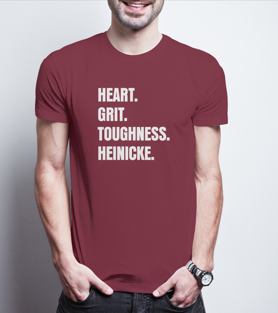 Heart Grit Toughness Heinicke Football Motivation T-Shirt