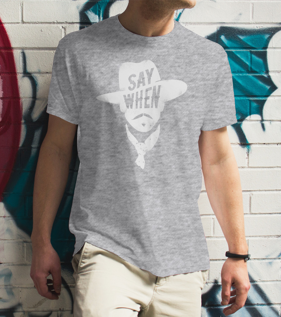Aaron Rodgers Say When Cowboy Style Vintage Charcoal T-Shirt