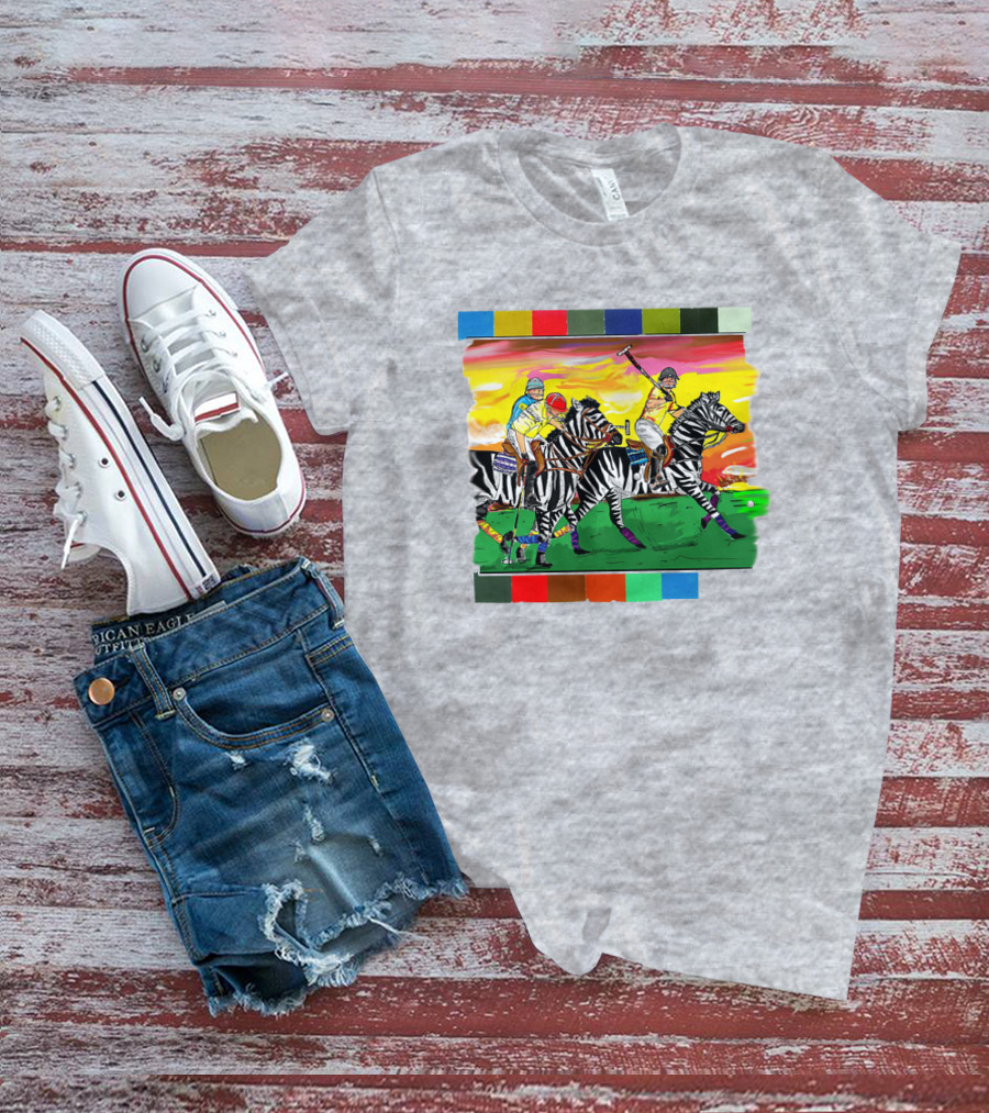 Sir Michael Rocks Premier Politics Polo Riding Zebras Sunset Colors T-Shirt