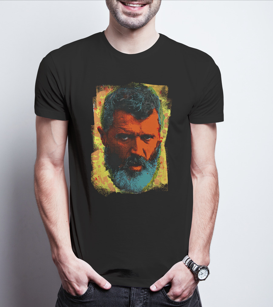 Ian Wright Roy Keane Vibrant Portrait In Colour T-Shirt