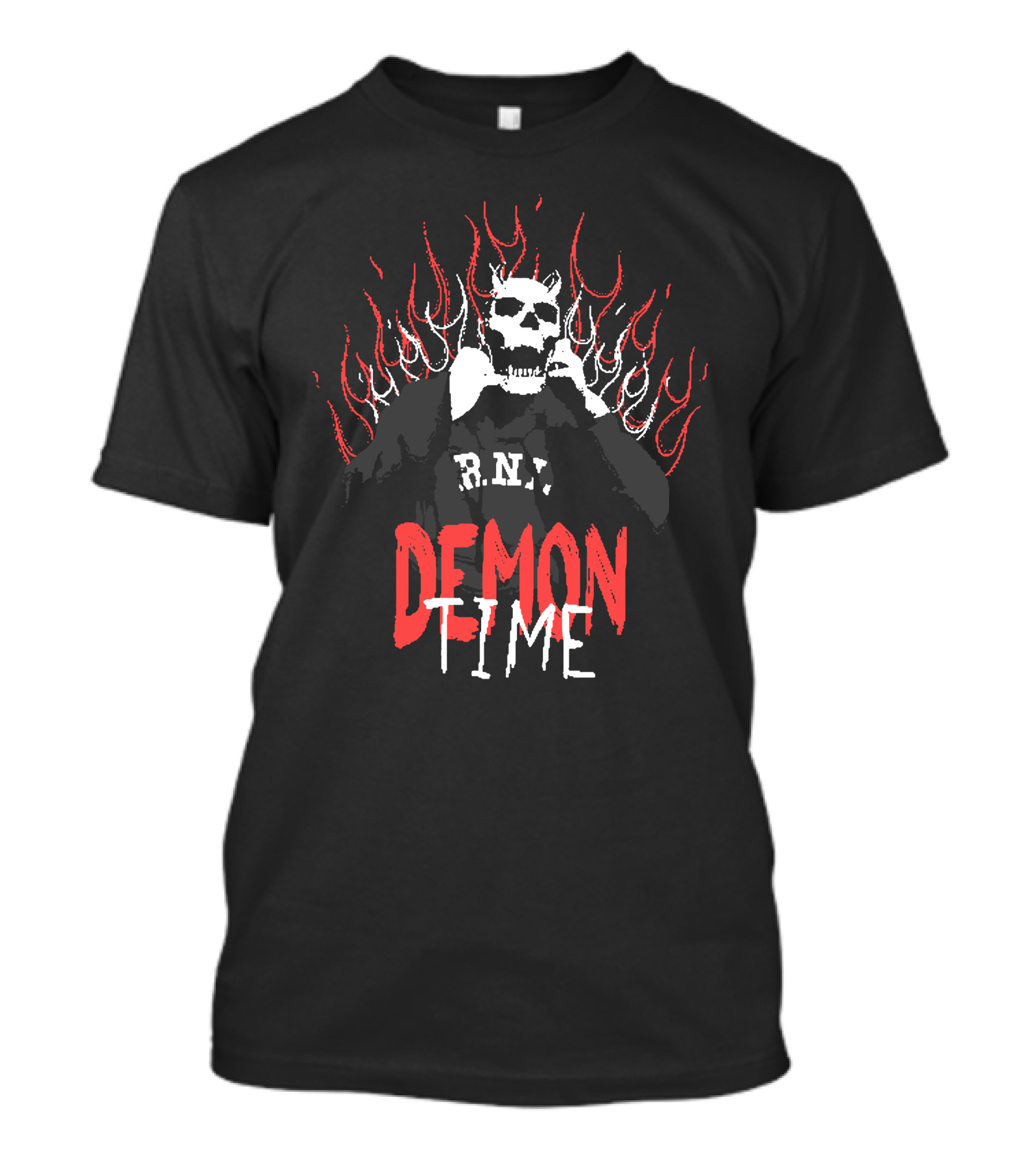 Rich And Lonely Merch Demon Time R.N.L. Skull Flames T-Shirt