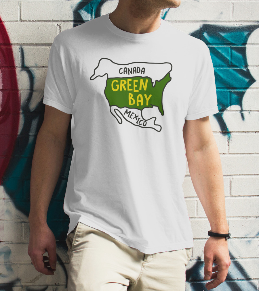 Green Bay Canada Mexico Map T-Shirt