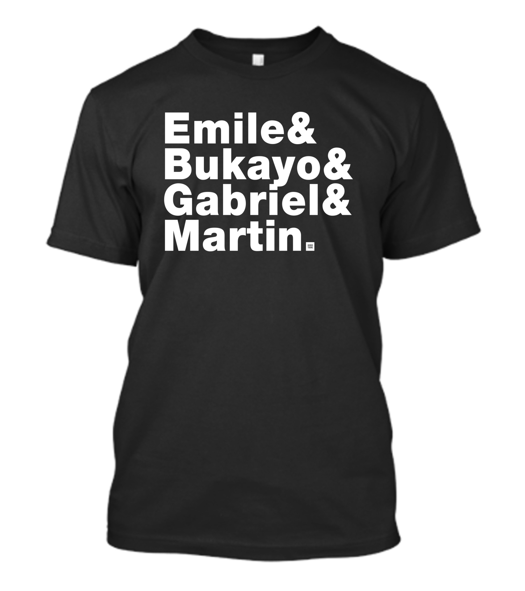 Emile Bukayo Gabriel Martin Arsenal Football Players Fan Listing T-Shirt