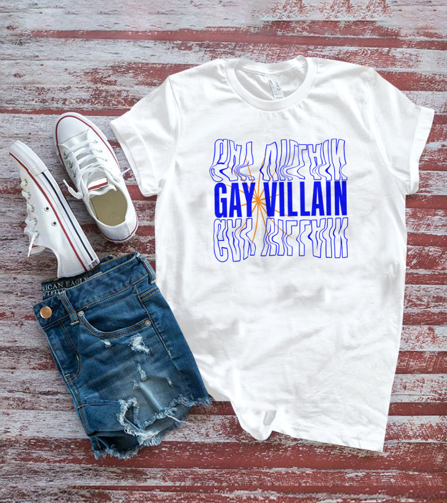 Gay Villain Reflections With Starburst Motif T-Shirt