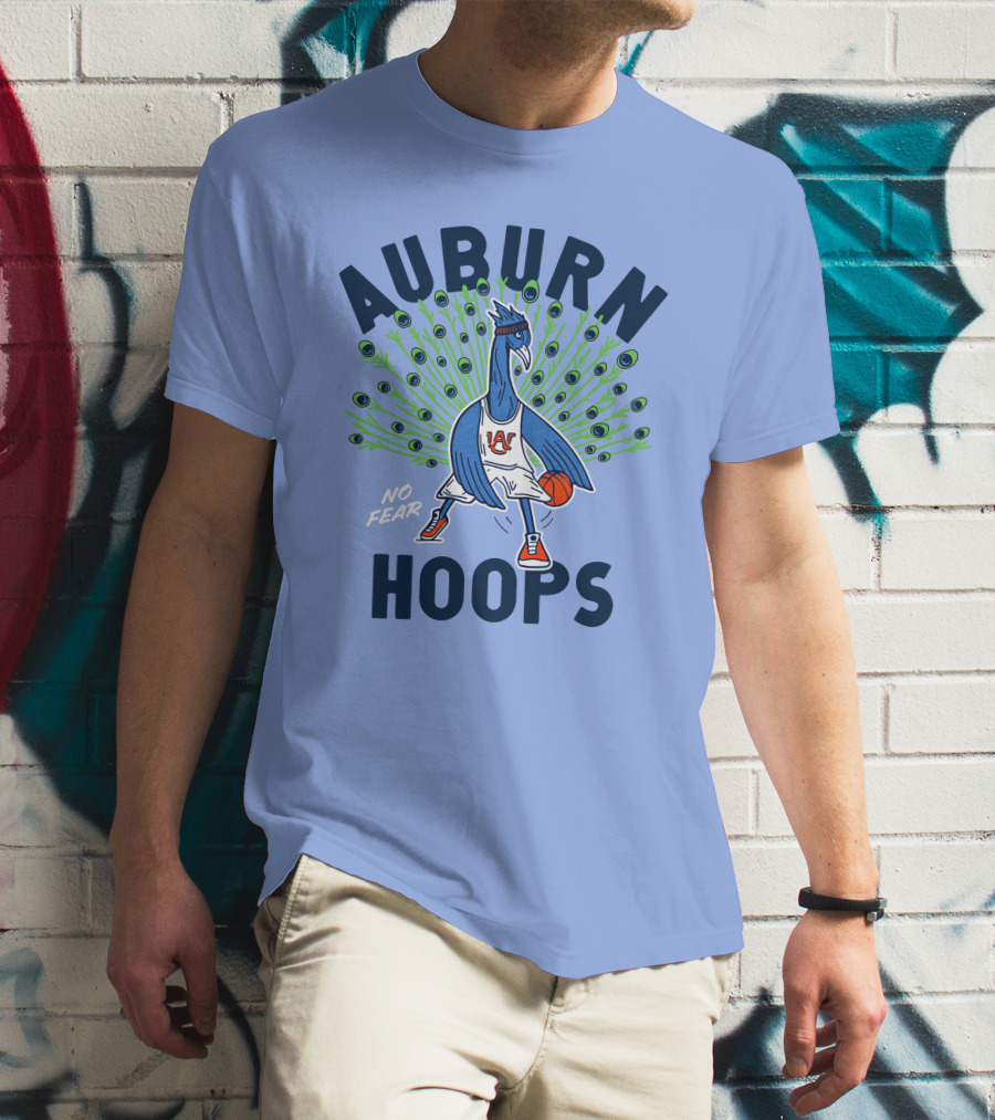 Auburn Hoops Peacock Basketball No Fear T-Shirt